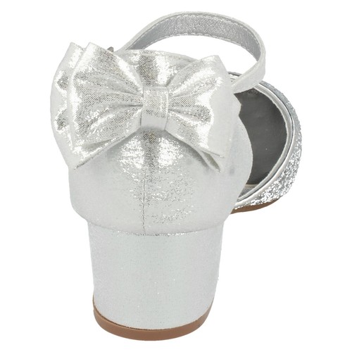 Ragazze Tacco Spot On Oro, Argento, Nero o Bianco Caviglia Festa Scarpe H3R085 - Foto 12 di 34