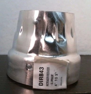 Deflecto DIRB43 Increaser/Reducer 4" - 3", Aluminum, FREE SHIPPING