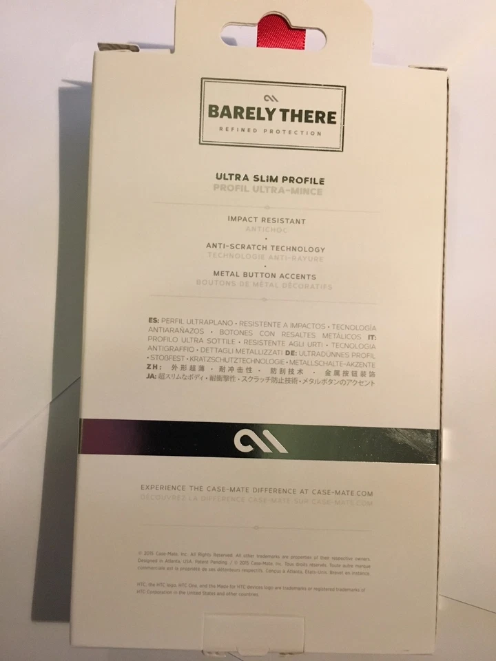 HTC ONE M9 CASE-MATE Barely There Protector Case Clear CM032371 Brand New pack - Image 3 of 3