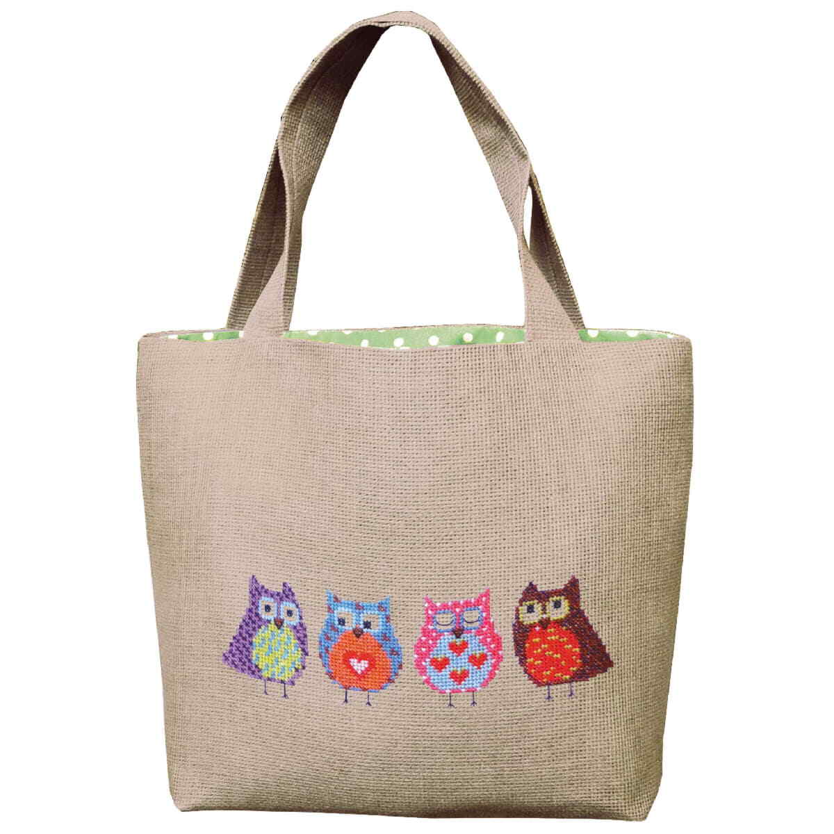 Le Bonheur des Dames bag counted cross stitch kit ""Owl Bag"",  31x33x8cm, DIY
