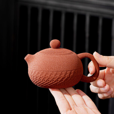 Handmade Tea Pot Real Yixing Zisha Clay Xishi Pot Ball Shaped Infuser Hole 6.8oz
