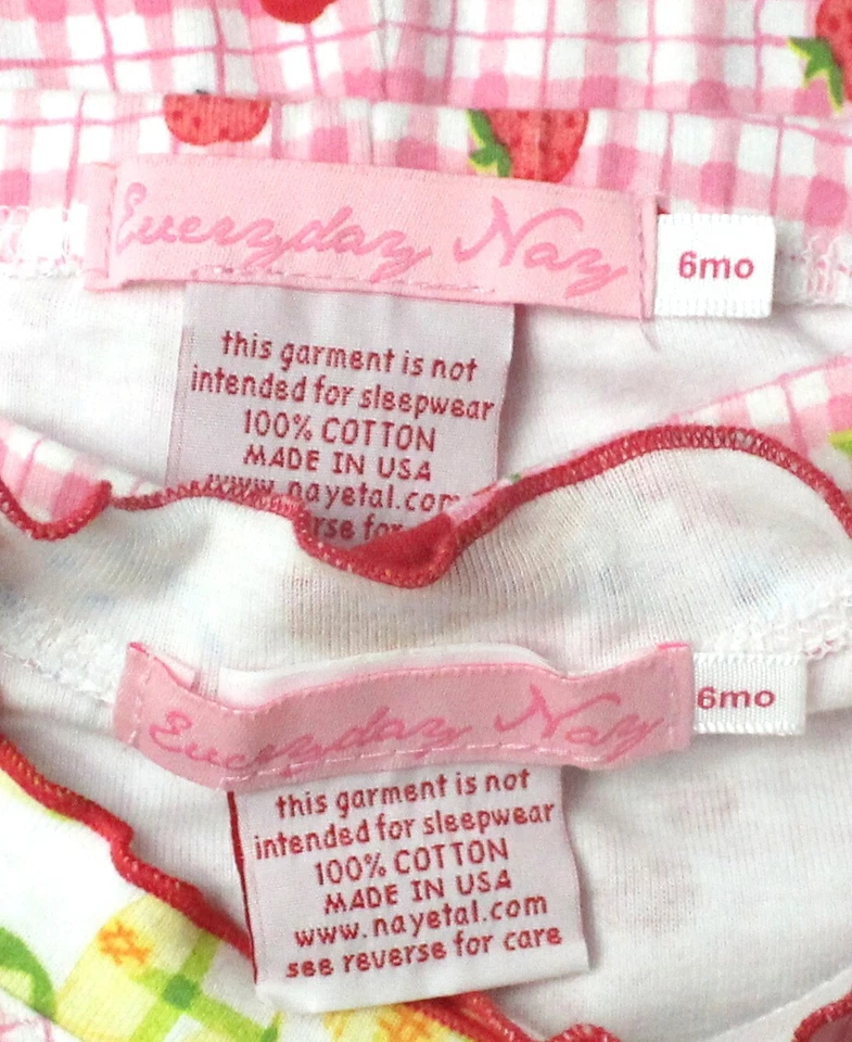 Conjunto Everyday Nay Infant Girl 6M Strawberry Fields Forever 4 piezas 100 % algodón Foto 2 de 4