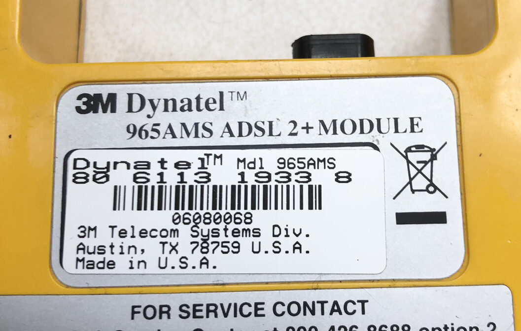 3M Dynatel 965AMS Advanced Modular System Tester Module with TDR