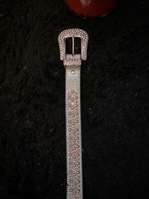 bb simon belt mens white/pinkish 34 | eBay