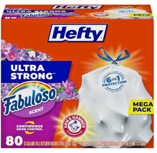 Hefty Ultra Strong Tall Kitchen Trash Bags Fabuloso Scent 13 Gallon