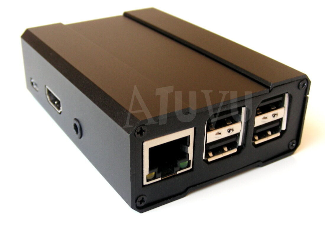Boîtier alu Raspberry Pi 2 et 3 noir élégant et ses dissipateurs thermiques