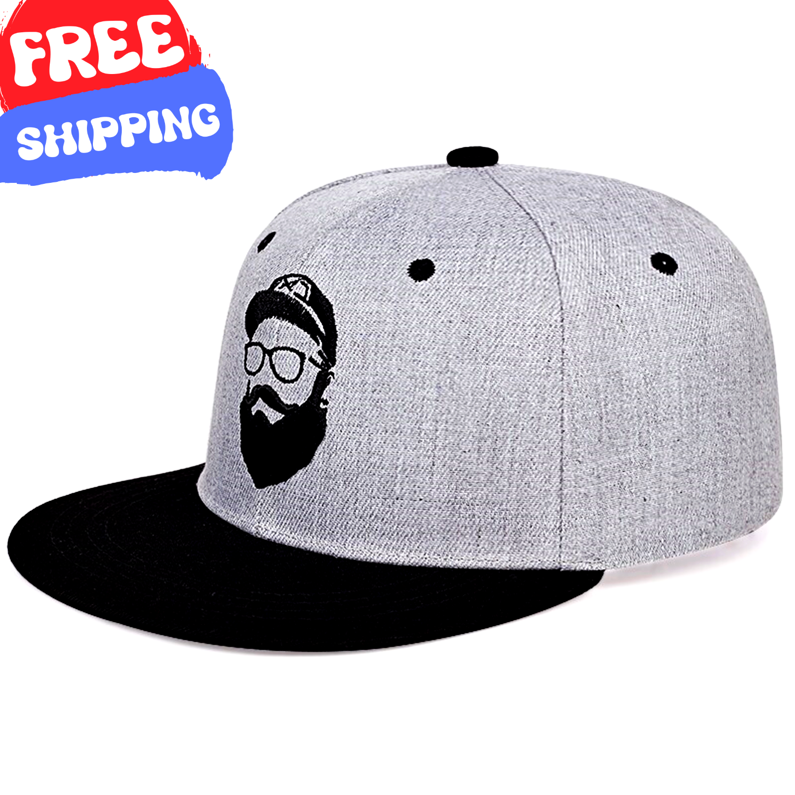 BASEBALL CAP Casual Fashion Outdoor Sun Hat Men Hip Hop Style Beard Black Gray