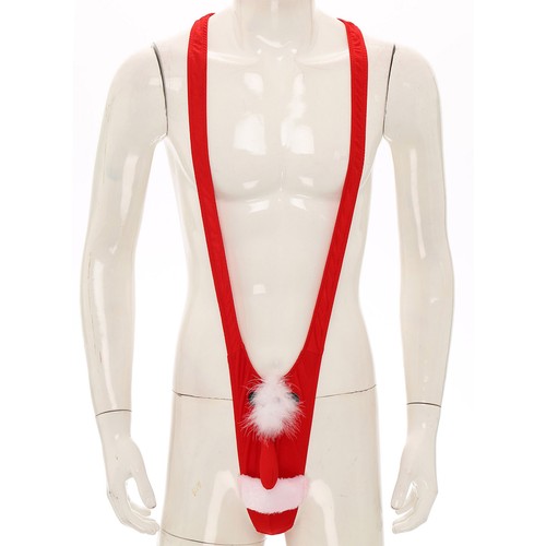 Conjunto de Disfraz para Hombre Sin Mangas Club de Navidad Lencería Bikini Body Bolsa Abultada - Imagen 11 de 36
