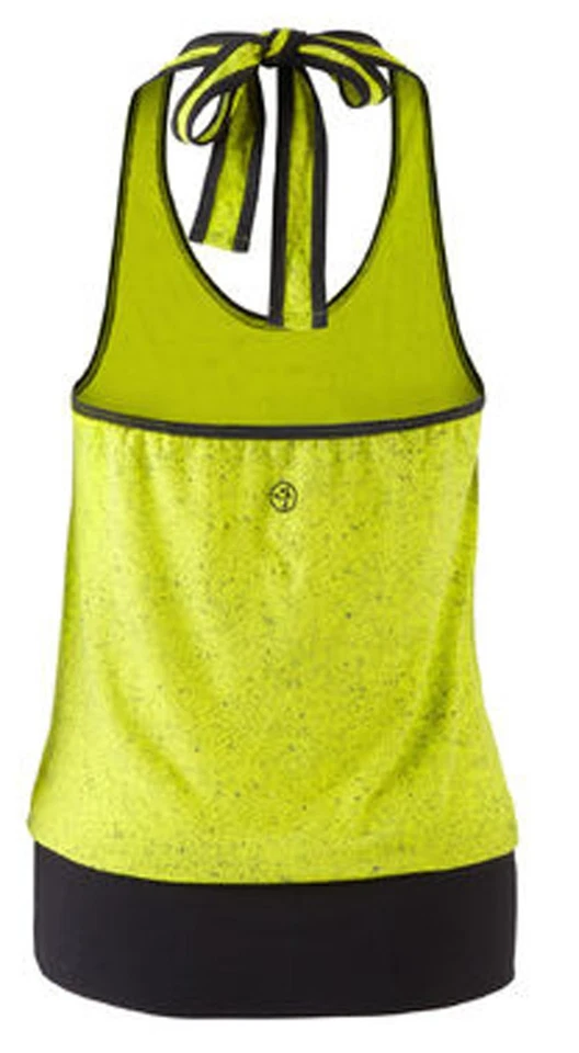 ZUMBA ¡Juego de 2 piezas! Camiseta sin mangas Bubble Halter + Sujetador Top ¡Raro! fr Convención Reino Unido Foto 3 de 4