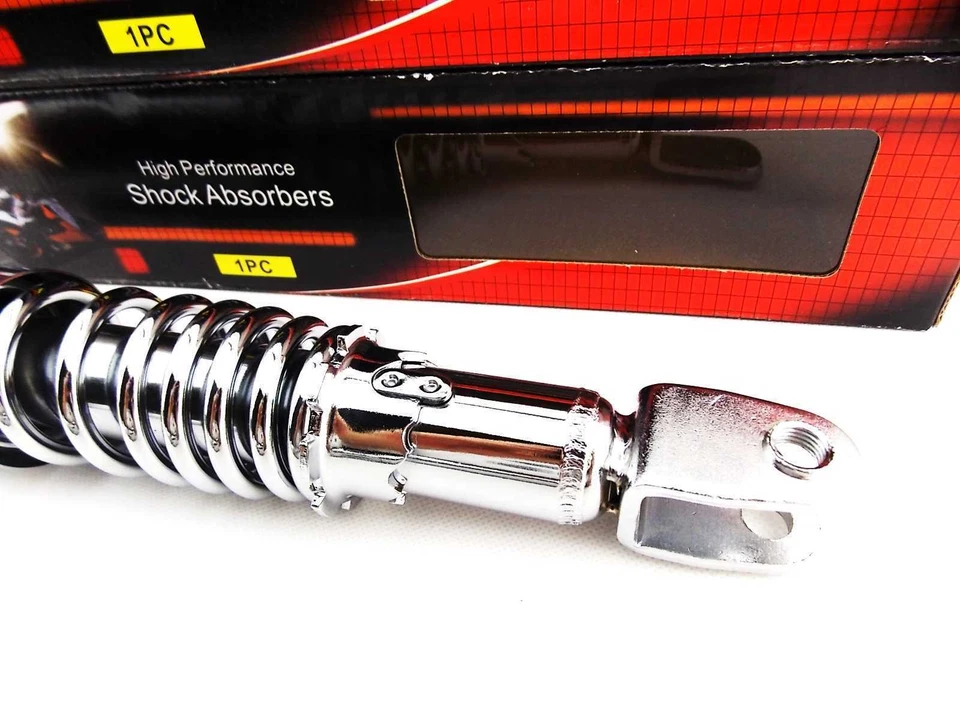 HONDA CB500T 317mm JBS CHROME REAR SHOCK ABSORBERS EYE TO CLEVIS Foto 2 de 4