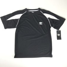Umbro Boys Youth Performance Soccer Crew Shirt Black White Large L Athletic