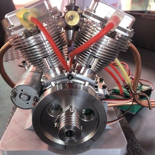 CISON FG-VT9 9cc V-twin V2 Engine Four-stroke Air-cooled Motorcycle RC Gasoline - Picture 10 of 11