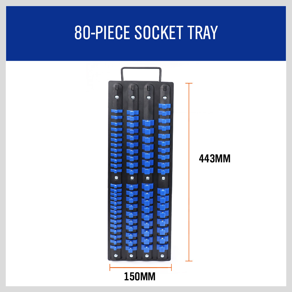 Mini Socket Storage Rack 1/2 In Size Socket Wrenches 80 Socket Storage Rail Rack Holder - ABS ...