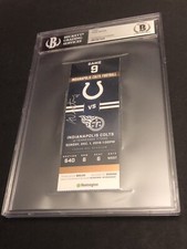 Beckett Adam Vinatieri Signed Full Ticket Last Game FG 599 PTS 2,673 1/11/19