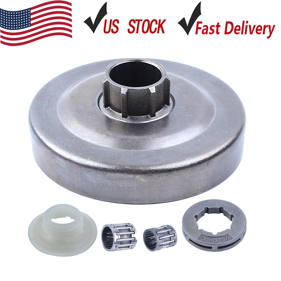 Husqvarna 350 353 357 359 346XP Chainsaw Clutch Drum Sprocket Rim Kit-image