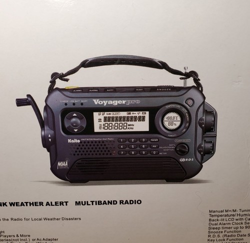 Kaito Voyager Pro KA600 Digital Solar Dynamo Hand Crank AM/FM/LW/SW & NOAA - NEW - Picture 3 of 11