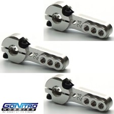 Go Nitro Hobbies 24T 3 Hole Aluminum Heavy Duty Servo Arm 3 Silver Hitec