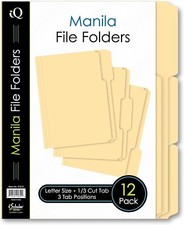 Manila File Folders Letter Size 12 Pack 31012