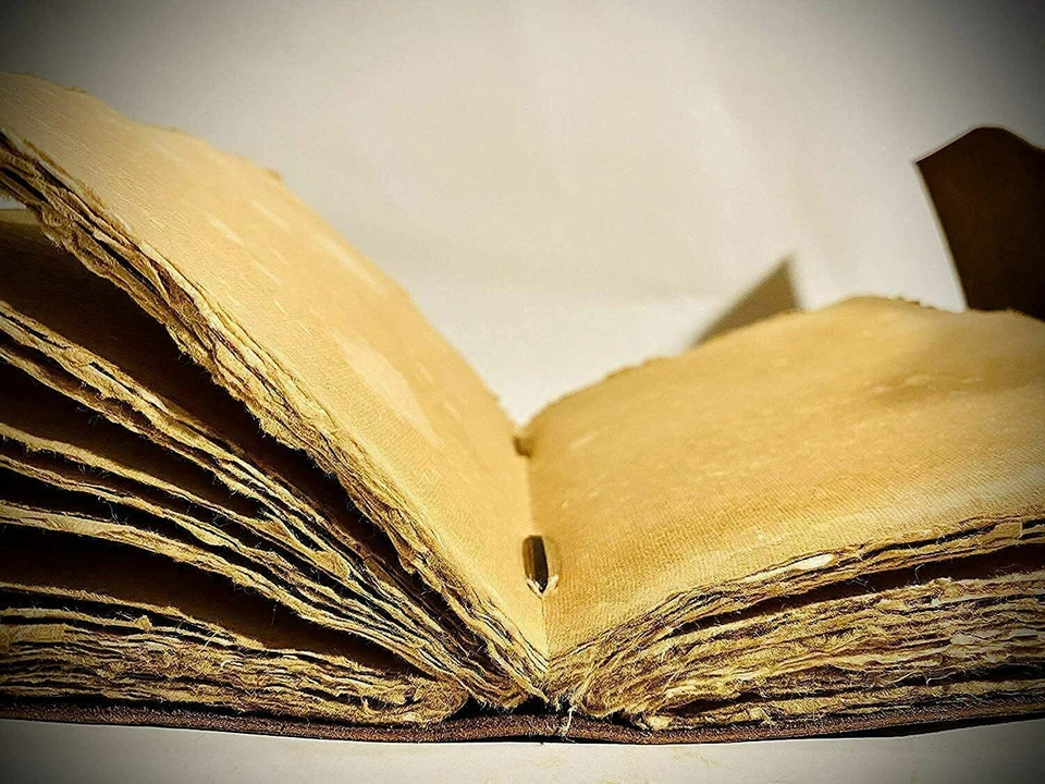 Handmade Leather Journal Notebook 3 Moon Stone Embossed Diary Writing Book New - Image 4 of 4