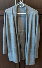 Women's Lululemon Sit In Lotus Wrap Cardigan Merino-Wool Gray Open-Front - 4/6 