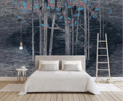 3D Black Tree Leaves G4976 Wallpaper Wall Murals Removable Self-adhesive Honey