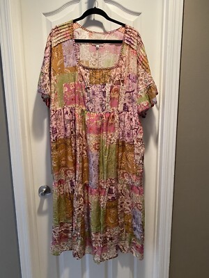 Johnny Was Macy Silk-Blend Midi Dress Women's XL - Brand New | eBay