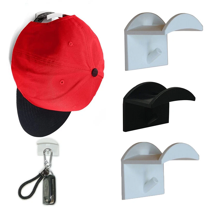 XiangJunly 5 Pièces Porte Casquette, Organisateur de Support pour Casquette  de Baseball, Porte Chapeaux Mural pour Rangement Casquettes Serviettes  Chapeaux Echarpes, avec Crochet Adhésif (noir) : : Cuisine et  Maison