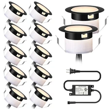 12-24x Black Low Voltage Fence Lights Landscape Step Railing LED Deck Lights 12V