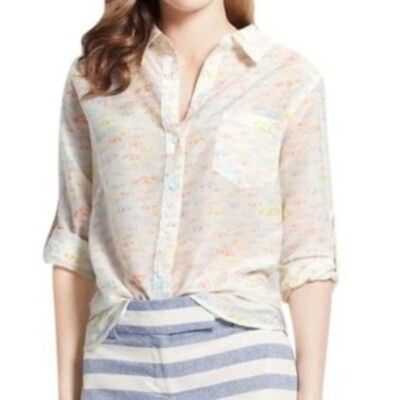 NWT ANN TAYLOR PARISOLE UMBRELLA BLOUSE TOP SZ XL 14 16