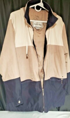 Regent Park Womens Multi Color Zip Up Hood Spring Summer Outerwear Jacket Size L