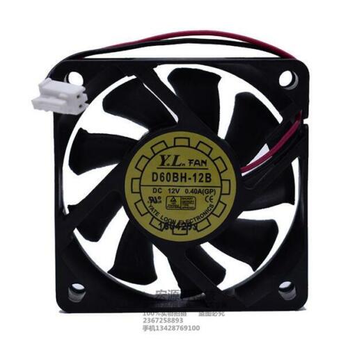 Y.L.FAN D60BH-12B 6015 6CM DC 12V 0.40A 2 Wire Fan