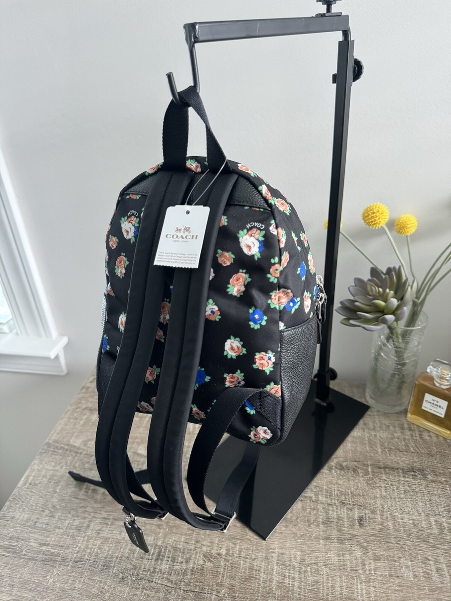 NWT COACH CHARLIE MINI BACKPACK IN TEA ROSE FLORAL PRINT  display picture 2