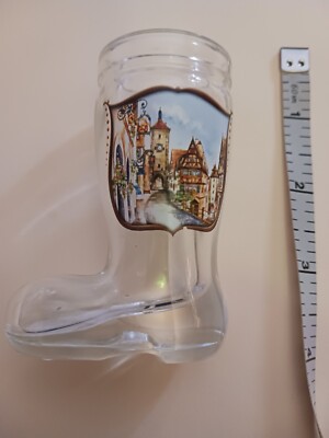 LOT of 2. 1.5 oz, Beer BOOT SHOT Glass,3'' tall,German Village,Bar,Oktoberfest.06