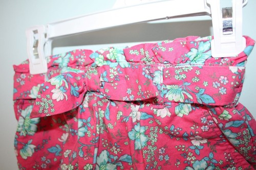 Janie and Jack Girls Size 4 LET'S FLAMINGO Pink Floral Paperbag Waist Bow Shorts - 第 3/4 張圖片