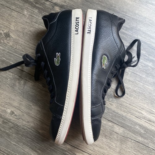 Lacoste Graduate LCR Black Leather Sneaker Shoes Men’s Size 10 - Picture 7 of 12