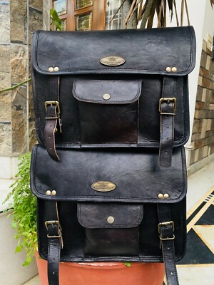 Saddlebags New Motorcycle 2 Side Black Leather Side Pouch Saddle Saddlebags New Motorcycle 2 Side Black Leather Side Pouch Saddle