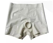 Latex Gummi Rubber Boxer Shorts with Penile Hole Panties Fetish BDSM Cosplay US