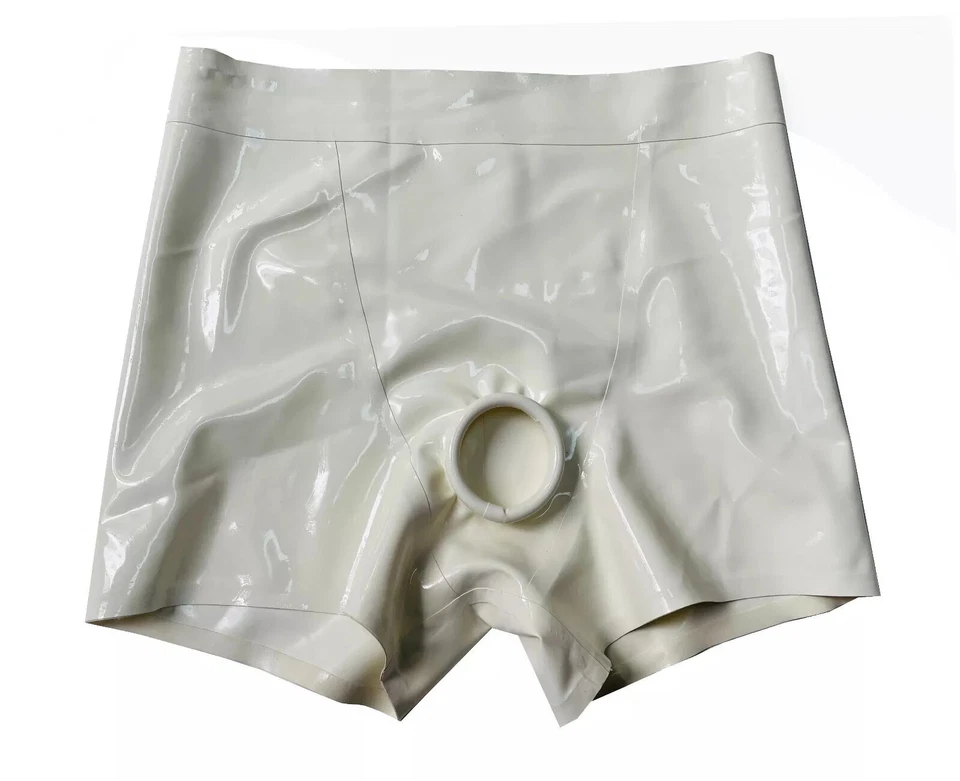 Boxer Shorts de Goma Látex con Agujero para el Pene Bragas Fetiche BDSM Juegos con disfraces EE. UU. Foto 2 de 4