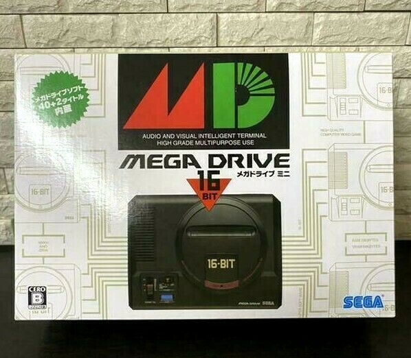 SEGA Mega Drive Mini 16 Bit Genesis Black MEGADRIVE Classic Game W