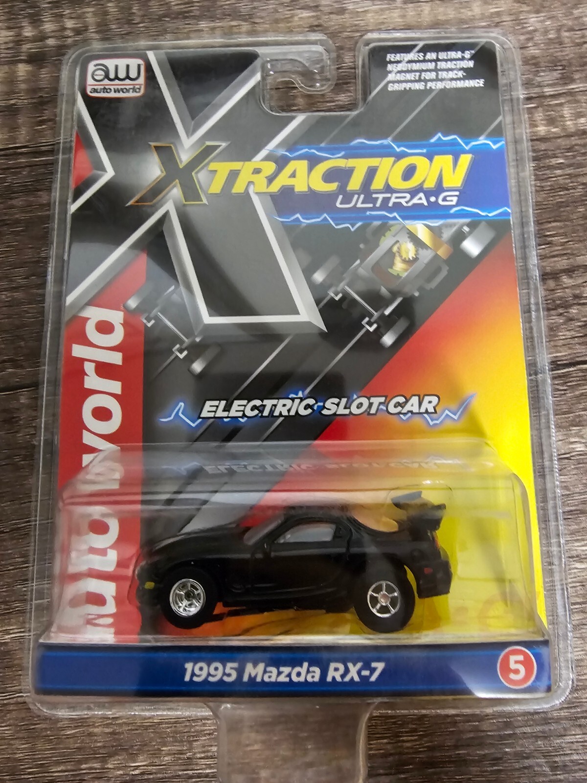 Autoworld HO Slot Car New X Traction 1995 Mazda RX7 Black