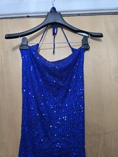 Fashion Nova Size Small Royal Blue Alter Open Back Mini Dress. Side Slit Sides