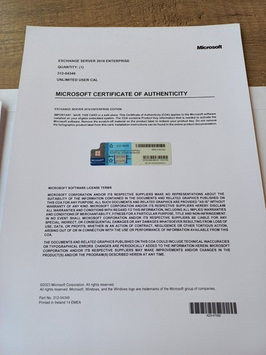 Microsoft Exchange Server 2016 Enterprise Retail Unlimited CAL CoA Authentic - Picture 6 of 14