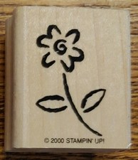 Stampin Up Flower Daisy Floral Stem Leaves Petals Rubber Stamp