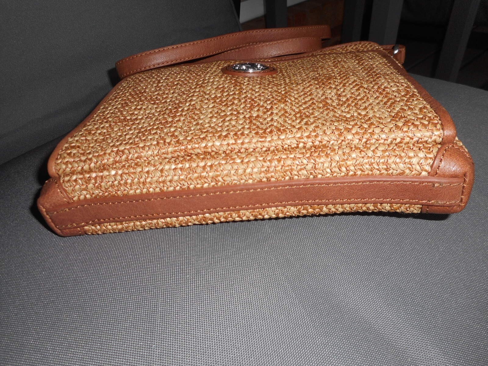 2023 NWT Brighton London Groove Sadie Straw Crossbody Organizer Purse