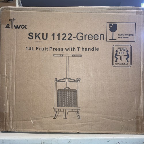 EJWOX 3.69 Gallon Heavy-duty Cross-beam Stainless Steel Fruit/Wine Press GREEN - Picture 4 of 12