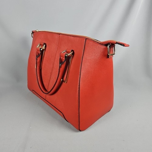 Aldo Satchel Handbag Red Orange Women's Purse Zipper Close & Detachable Strap - Picture 3 of 17