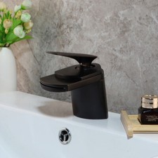 Bathroom Faucet Oil Rubbed Bronze Deck Mounted Waterfall Single Handle Mixer Tap