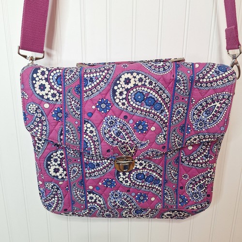 Vera Bradley Briefcase Boysenberry with Adjustable Removeable Strap School Logo