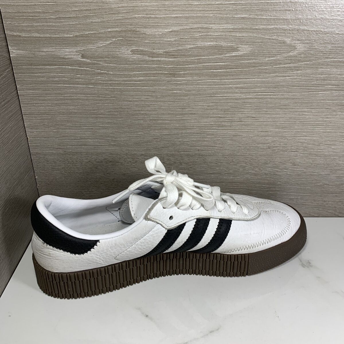 Adidas Sambarose Cloud White Black Women's Platform Samba Sz Adidas Sambarose Cloud White Black Women's Platform Samba Sz
