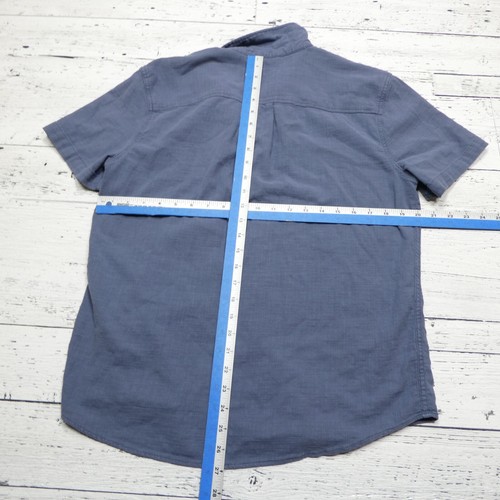 Marine Layer Stretch Selvage Shirt Size Medium Blue Cotton Short Sleeve Button - Picture 3 of 6
